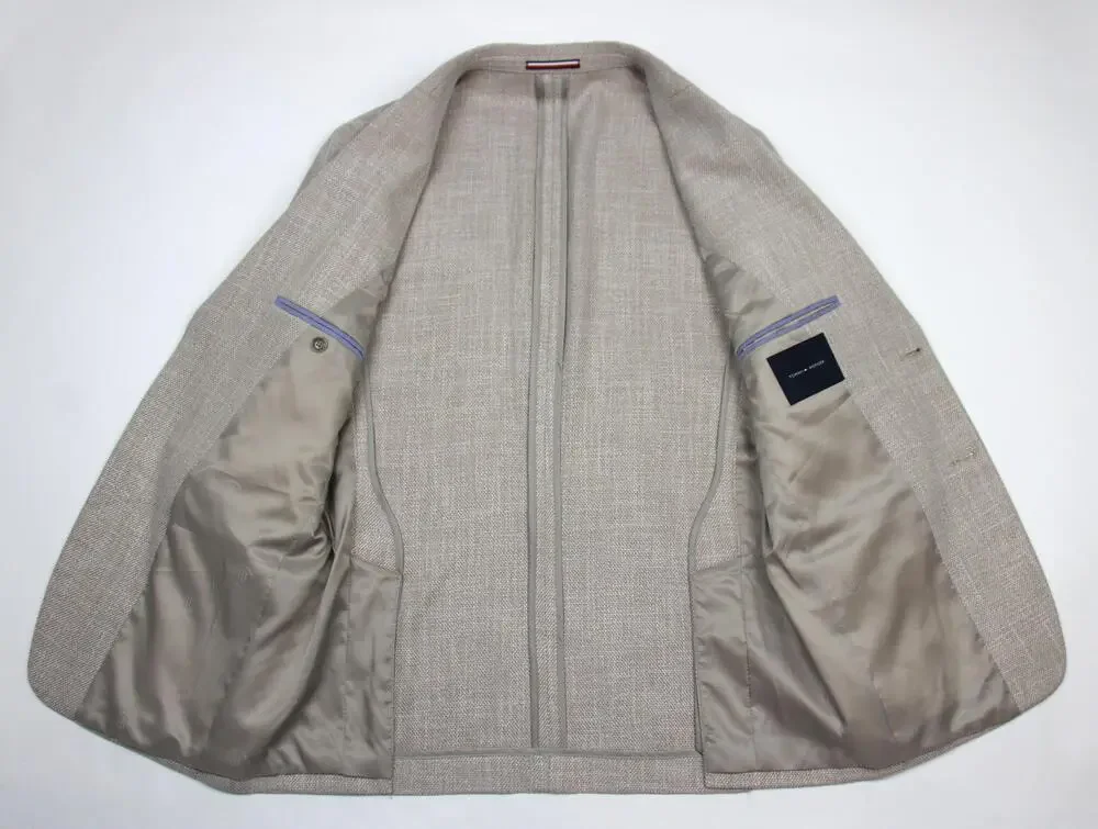 Tommy Hilfiger Gene Sport Coat Mens 36 S Tan TH Flex Stretch Modern Fit Blazer